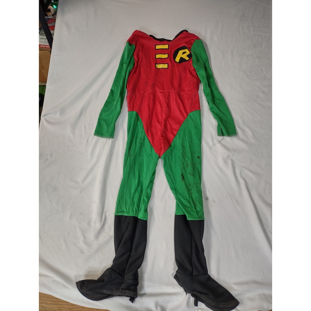 Vintage Ben Cooper DC Comics Robin Costume Jumpsuit Kids Small Red Green Black